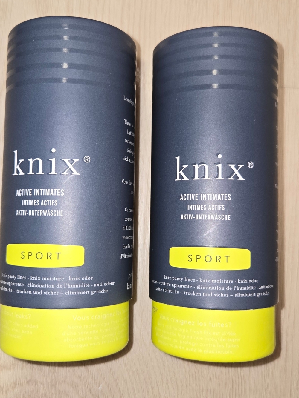 NWT knix Active Intimates Sport Thongs Size Small, Beige And Black
